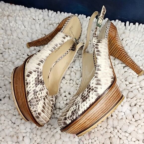 DONALD J PLINER STYLE# LISA SNAKE SKIN PLATFORM SLINGBACK WOMAN'S SIZE 10.☆SEXY☆ - Picture 13 of 16